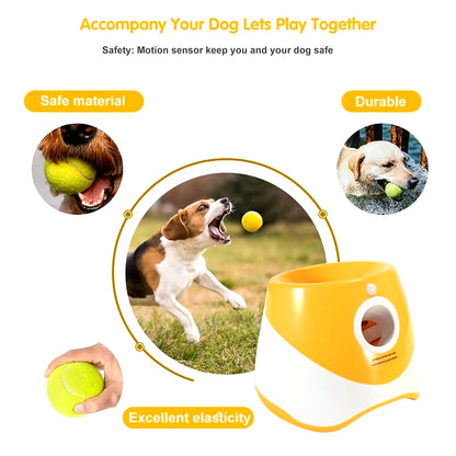 Automatic Dog Tennis Ball Launcher Dogs Chase Toys Automatic Fun Interactive Machine Fun Interactive Rechargable Catapult 6 Ball